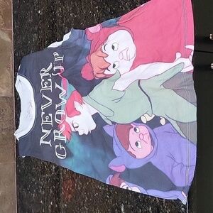 DISNEY Peter Pan Never Grow Up Tank Top Size Medium Sleeveless